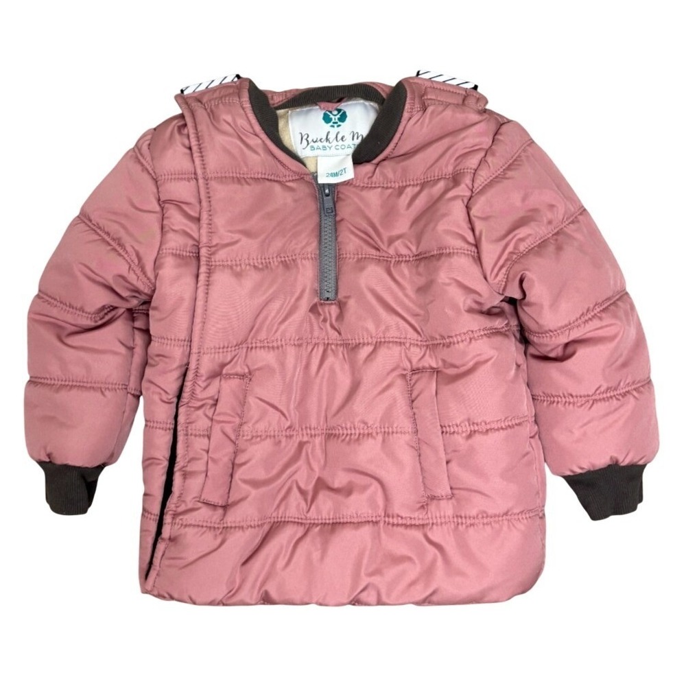 Buckle Me Baby Coat Size 24M 2T Car Seat Pink Mauve Toddler Kids Puffer